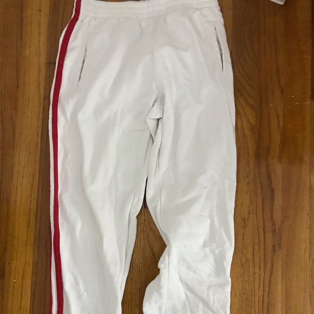 Brandy Melville red and white joggers